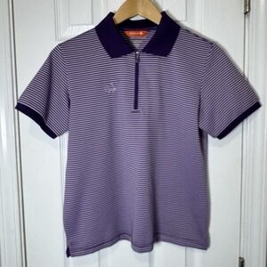 Lafuma‎ Polo Shirt Womens Medium Purple Stripe Short Sleeve Active Hiking Collar